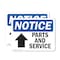Signmission Parts And Service (Up Arrow) Sign With Symbol, 5 in W x Rectangle, Vinyl Decal OS-2PACK-NS-D-35-L-17137 - alternate 1